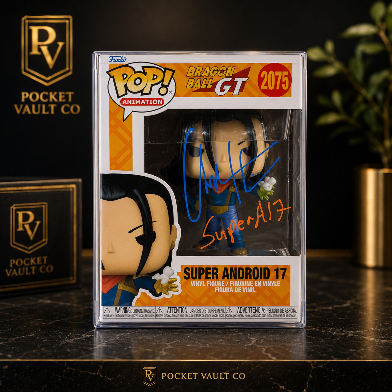 Authenticated Signed Super Android 17 Funko Pop #2075 | Dragon Ball GT